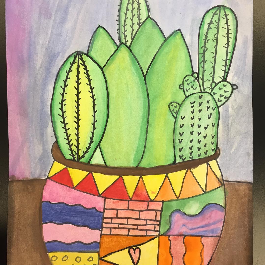 cactus drawing art